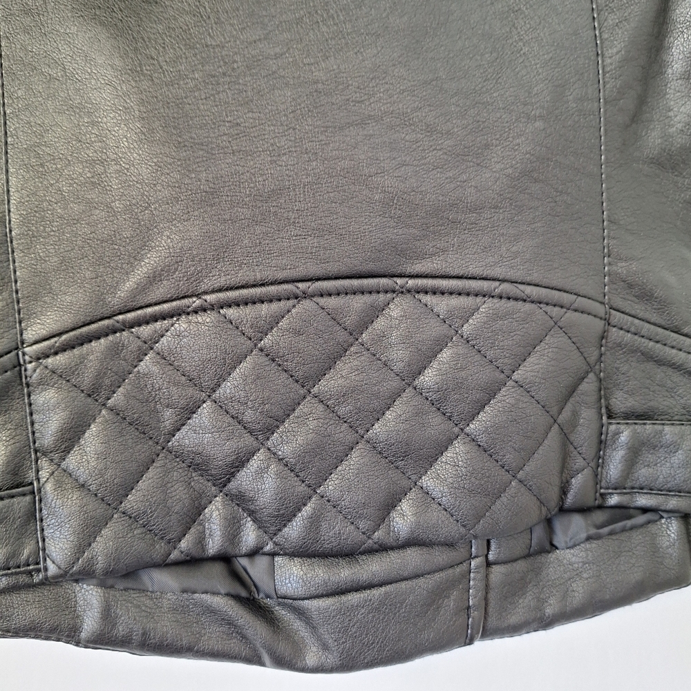 Romeo Juliet Leather Biker Jacket Moto Edgy Black Punk Rock Indie NEW Womens S - Picture 7 of 13